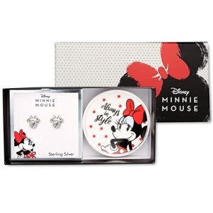 Minnie Mouse Crystal Stud in Sterling Silver